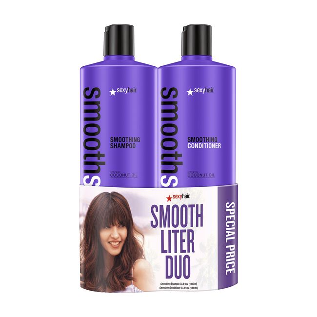 Smooth Sexy Hair Shampoo, Conditioner Liter Duo - Sexy Hair Concepts |  CosmoProf
