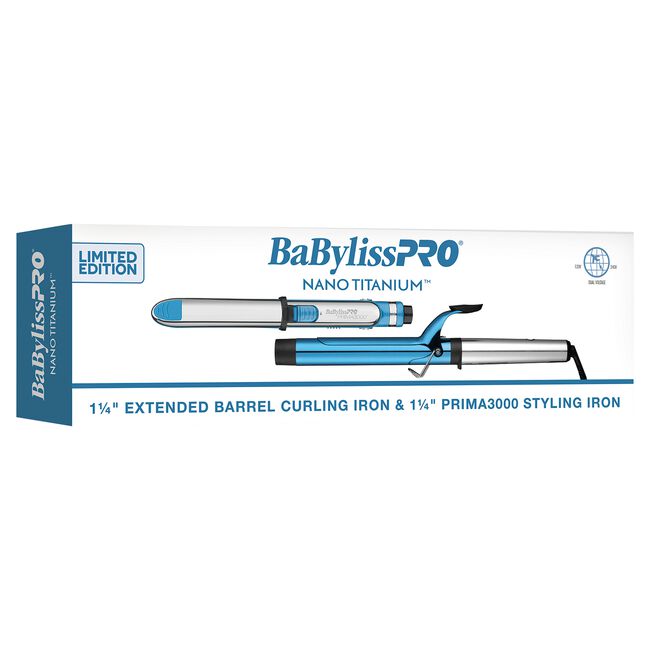 Nano Titanium 1.25 Inch Extended Barrel Curling Iron & 1.25 Inch Prima3000  Styling Iron Duo - BaBylissPRO | CosmoProf